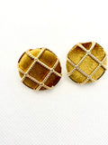 Corduroy Button Earrings