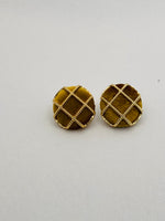 Corduroy Button Earrings