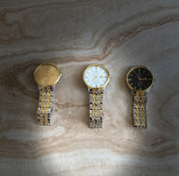 Man Style Silver Watches with gold accents